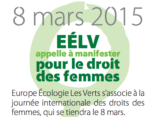 EELV appelle à manifester le 8 mars pour les droits des femmes